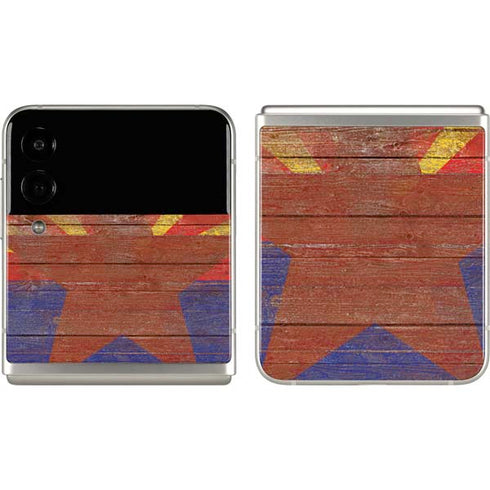 Arizona Flag Dark Wood Galaxy Z Flip3 5G Skin
